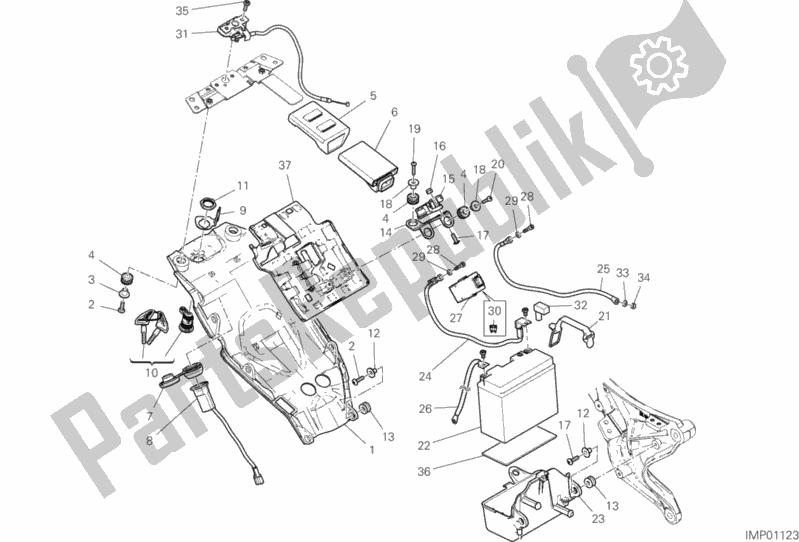 Todas as partes de Suporte Da Bateria do Ducati Scrambler 1100 Special Thailand USA 2019